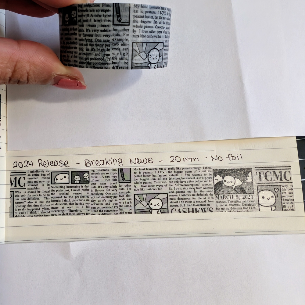 TheCoffeeMonsterzCo Breaking News Washi Tape Sample